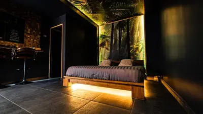 Coin salon dans l'établissement Pool47spa
