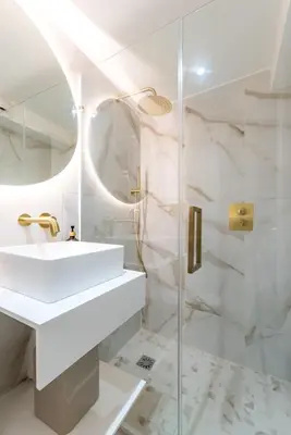 Salle de bains dans l'établissement Villa Caron - Studios haut de gamme hyper centre