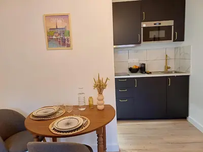 Cuisine ou kitchenette dans l'établissement Pause amiénoise - Proche centre ville - wifi Fibre
