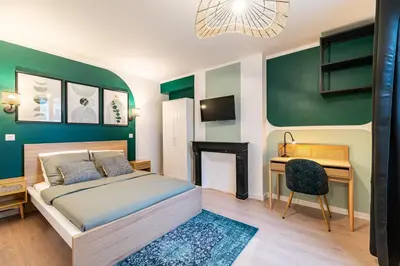 Cuisine ou kitchenette dans l'établissement Appartement Cosy Rouen