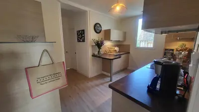 Cuisine ou kitchenette dans l'établissement Le Cœur du Bien-être - Gîte grande capacité - 6 chambres - Superbe emplacement - Vue Seine - Décoration soignée - Coin touristique