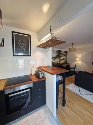 Cuisine ou kitchenette dans l'établissement Chez Valérian, gare de Chantilly