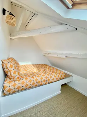 Un ou plusieurs lits dans un hébergement de l'établissement Le Duplex Rouen Cocooning Rouen Centre Parking