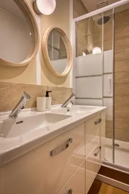 Salle de bains dans l'établissement Mathilde Appartement proche Clinique Mathilde