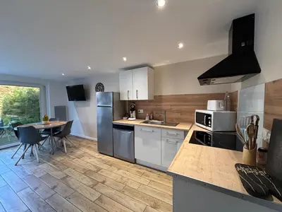 Cuisine ou kitchenette dans l'établissement Gîte Mer et Campagne