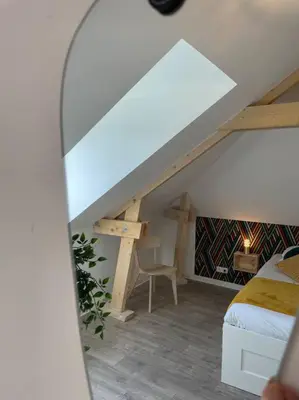 Un ou plusieurs lits dans un hébergement de l'établissement Thuit de l'Oison - Superbe appartement F2 duplex
