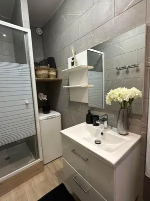 Salle de bains dans l'établissement Cosy House à 9 mins RER A et 35 mins de Paris