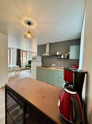 Cuisine ou kitchenette dans l'établissement Appartement idéalement situé au cœur de Dieppe
