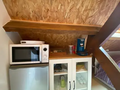 Cuisine ou kitchenette dans l'établissement Simple et sympa