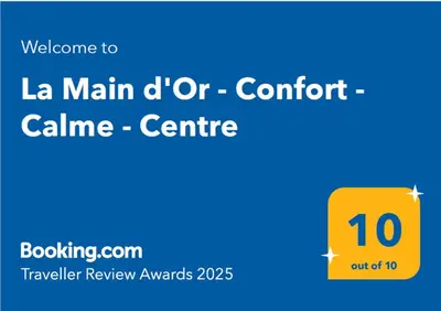 Certificat, récompense, panneau ou autre document affiché dans l'établissement La Main d'Or - Confort - Calme - Centre