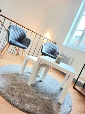Coin salon dans l'établissement Le Commercy - En Hyper Centre Et Très Spacieux