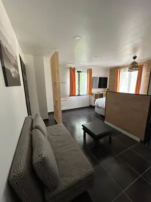 Coin salon dans l'établissement appartement ILLUSION