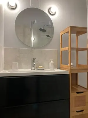 Salle de bains dans l'établissement Gîte de la Chapelle