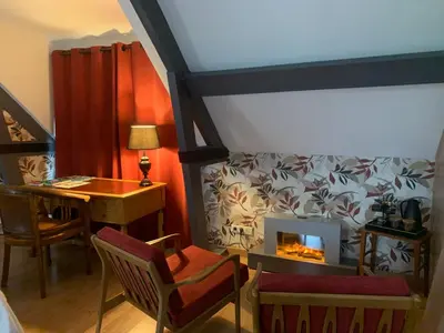 Coin salon dans l'établissement Au verger de la Pommeraye