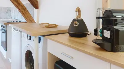 Cuisine ou kitchenette dans l'établissement Escapade à Blainville-Crevon