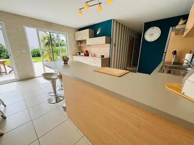 Cuisine ou kitchenette dans l'établissement Havre de paix aux portes de la baie de Somme