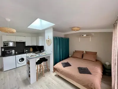 Cuisine ou kitchenette dans l'établissement Jardins de Castille - 200m de la gare - Home cinéma