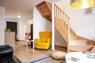 Coin salon dans l'établissement Maison de ville moderne en plein cœur de Rouen