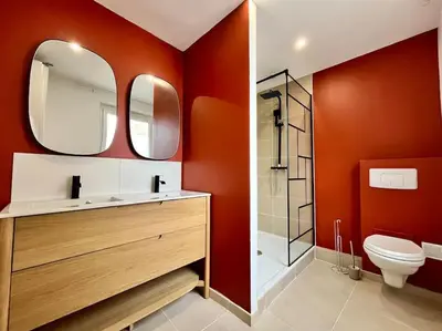 Salle de bains dans l'établissement Escale Doree