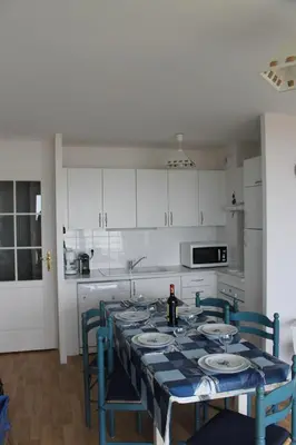 Cuisine ou kitchenette dans l'établissement MAGNIFIQUE APPARTEMENT et AVEC VUE SUR MER