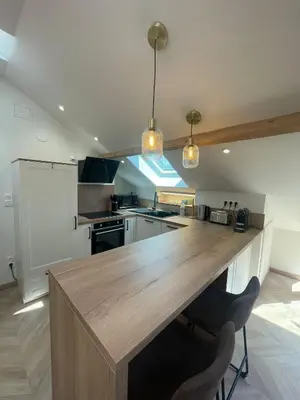 Cuisine ou kitchenette dans l'établissement Le Chalet Dieppois