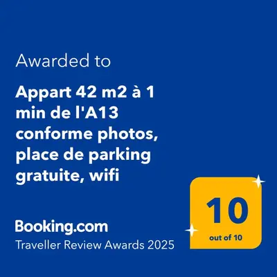 Plan de l'établissement Appart 42 m2 à 1 min de l'A13 conforme photos, place de parking gratuite, wifi