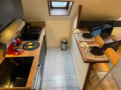 Cuisine ou kitchenette dans l'établissement Rouen Gare - Sur le toit du Donjon