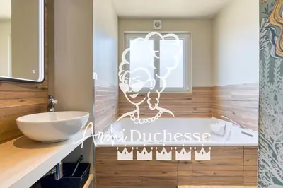Salle de bains dans l'établissement Victoria magnifique appartement spa vue cathédrale