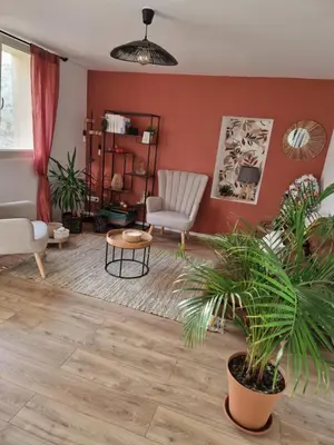 Coin salon dans l'établissement Dépendance cosy