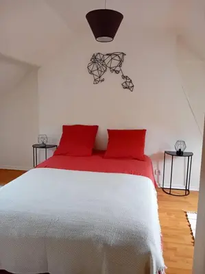 Un ou plusieurs lits dans un hébergement de l'établissement Maison à Eu proche centre ville et baie de Somme