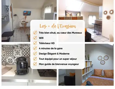 Cuisine ou kitchenette dans l'établissement L'Evasion - coeur de ville - WIFI - Gare