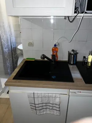 Cuisine ou kitchenette dans l'établissement Beau-voisin 1