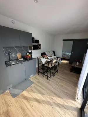 Cuisine ou kitchenette dans l'établissement Cottage bungalow le St Vel'