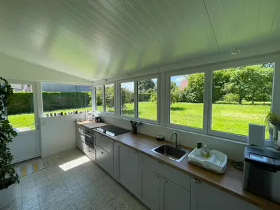 Cuisine ou kitchenette dans l'établissement Maison de Campagne pour 6 personnes Baromesnil