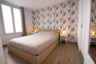 Un ou plusieurs lits dans un hébergement de l'établissement Appartement Centre-ville 200m gare Vernon - proche Giverny