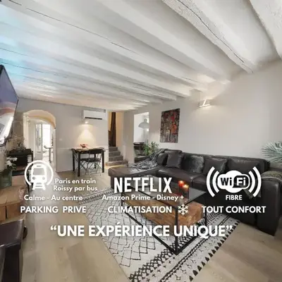 Maison entière pour 6 personnes avec parking proche Roissy CDG et Le Bourget
