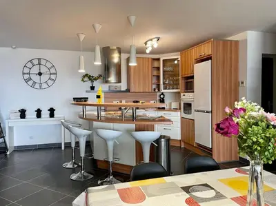 Cuisine ou kitchenette dans l'établissement Amfreville la Mivoie - le Belvédère de Rouen