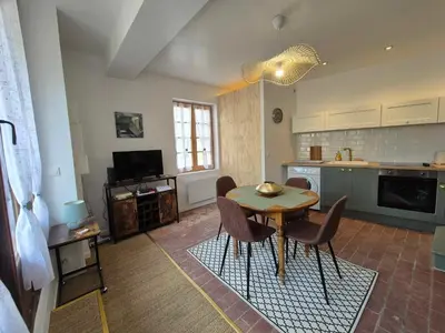 Cuisine ou kitchenette dans l'établissement La Villa Eudoise