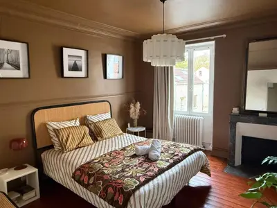 Un ou plusieurs lits dans un hébergement de l'établissement Maison de ville-idéale pour les déplacements pros-35min Paris-versailles-Giverny-