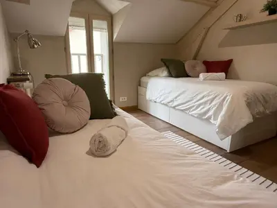 Un ou plusieurs lits dans un hébergement de l'établissement Maison de ville-idéale pour les déplacements pros-35min Paris-versailles-Giverny-