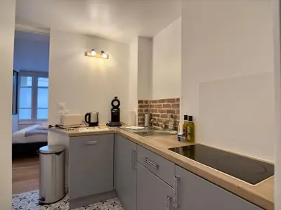 Cuisine ou kitchenette dans l'établissement Rouen Hyper centre - Chez Arnaud