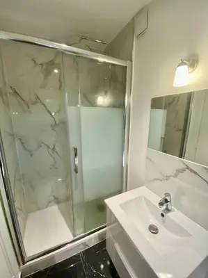 Salle de bains dans l'établissement Appartement cosy