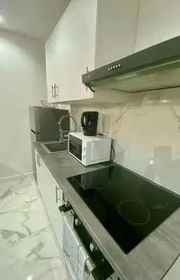 Cuisine ou kitchenette dans l'établissement Appartement cosy