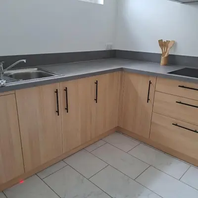 Cuisine ou kitchenette dans l'établissement Vue sur village