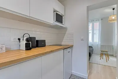 Cuisine ou kitchenette dans l'établissement Léandre studio entièrement rénové avec extérieur