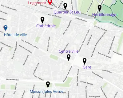 Plan de l'établissement Archer 1er, Plein centre, quartier historique