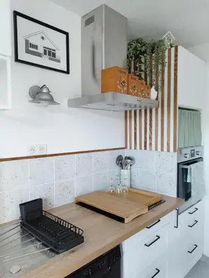 Cuisine ou kitchenette dans l'établissement La Petite Maison