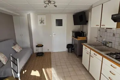 Cuisine ou kitchenette dans l'établissement Charmant appartement 35 m2 avec terrasse et jardin