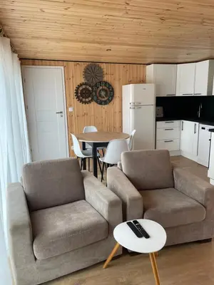 Cuisine ou kitchenette dans l'établissement Le Chalet d'Amélia