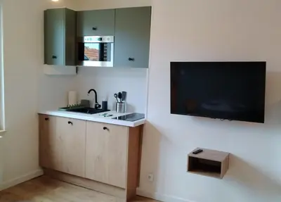 Cuisine ou kitchenette dans l'établissement L'Echappée Polletaise Central Typique Wifi